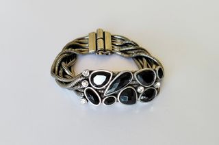 Pulsera Acero con Cristales Negros