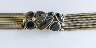 Pulsera Acero con Cristales Negros