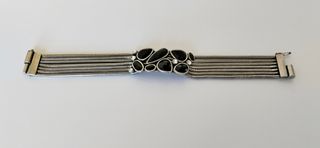 Pulsera Acero con Cristales Negros