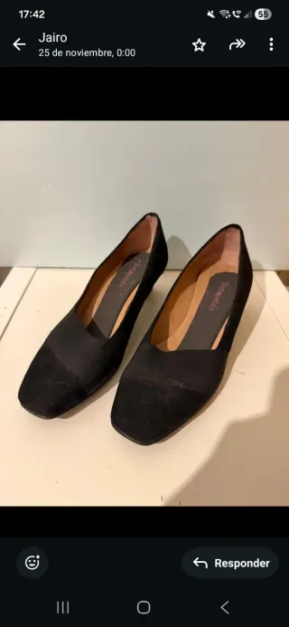 Zapatos tacón bajo, negros ,talla 38