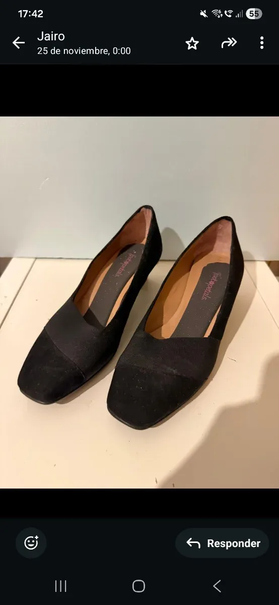 Zapatos tacón bajo, negros ,talla 38