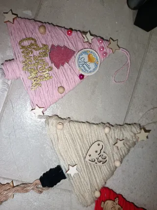 Set 7 Alberi Lana Decorazioni Natalizie