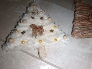 Set 7 Alberi Lana Decorazioni Natalizie