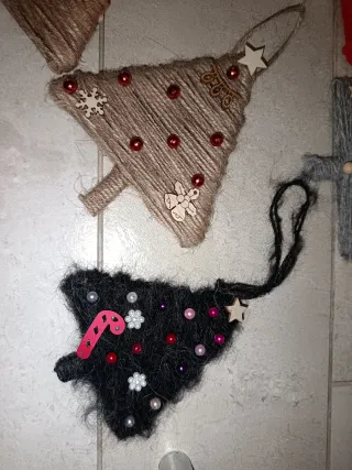 Set 7 Alberi Lana Decorazioni Natalizie