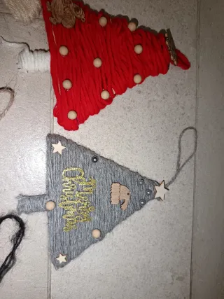 Set 7 Alberi Lana Decorazioni Natalizie