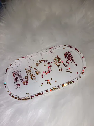 Vassoio Mom Gesso Ceramico Glitter