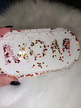 Vassoio Mom Gesso Ceramico Glitter