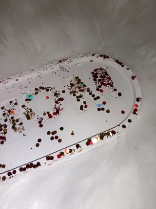 Vassoio Mom Gesso Ceramico Glitter
