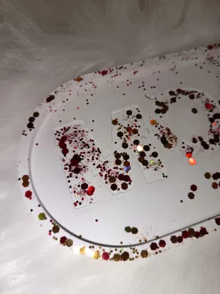 Vassoio Mom Gesso Ceramico Glitter