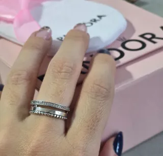 Anillo 3 texturas plata