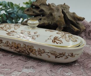 Cofanetto portaspazzolino ceramica vintage