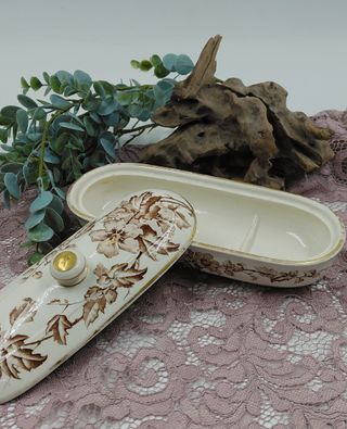 Cofanetto portaspazzolino ceramica vintage