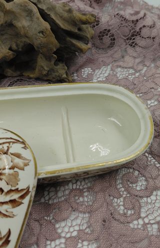 Cofanetto portaspazzolino ceramica vintage