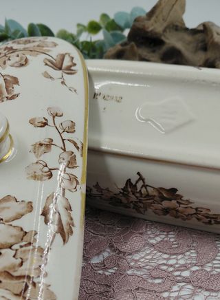 Cofanetto portaspazzolino ceramica vintage