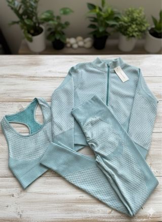 Conjunto deportivo mujer azul/verde azulado