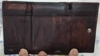 Cartera de cuero 6 compartimentos