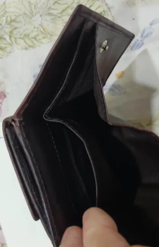 Cartera de cuero 6 compartimentos