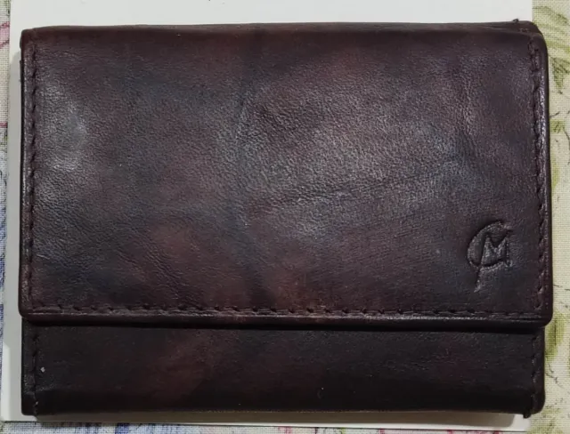 Cartera de cuero 6 compartimentos