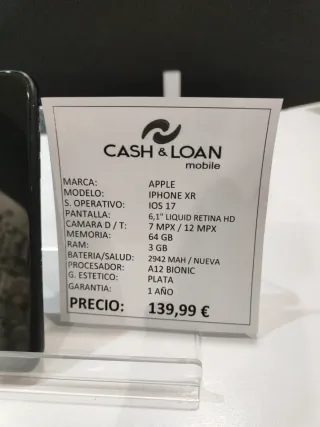 iPhone XR 64GB Argento Batteria Nuova