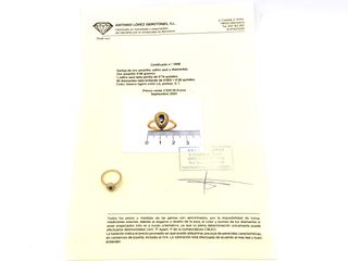 sortija oro 18k con piedra con diamante