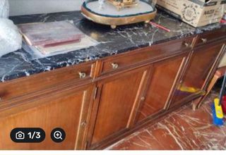 Aparador estilo inglés madera y mármol