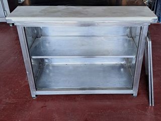 Mesa de trabajo inox 2 puertas correderas