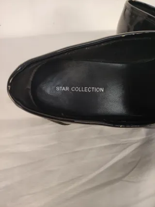 Mocassini donna vernice nera con catena