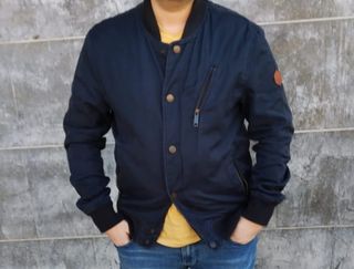 Chaqueta bomber azul cierre corchetes Timberland