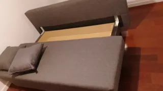 Sofá Cama Canape Gris Tela