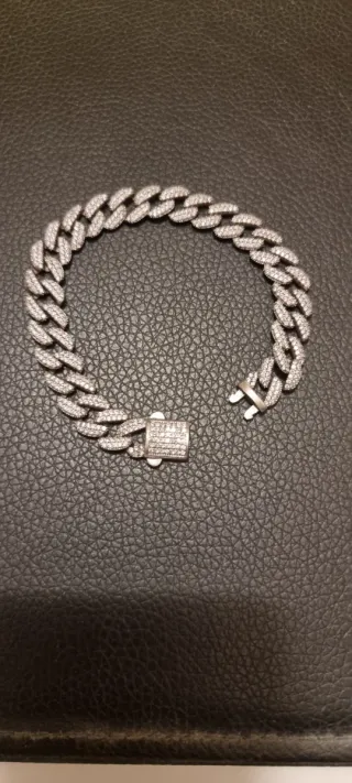 Pulsera Cubana con Circonitas Plata 925