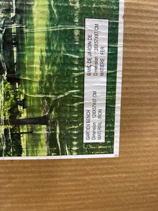 Banco de jardín de hierro negro