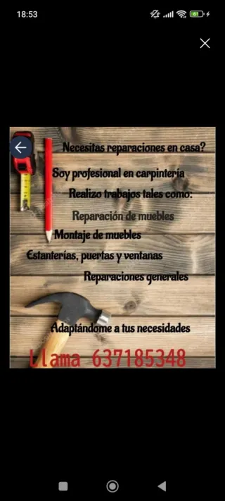 Carpintero a domicilio