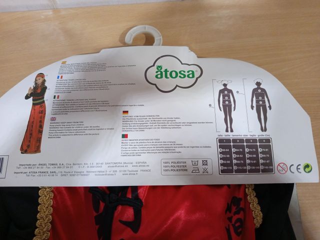 Disfraz china niña talla 6-8 años