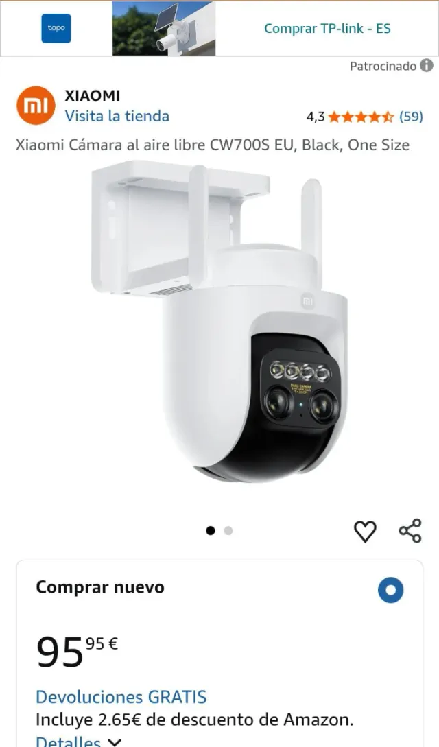 Cámara de vigilancia Xiaomi CW700S EU
