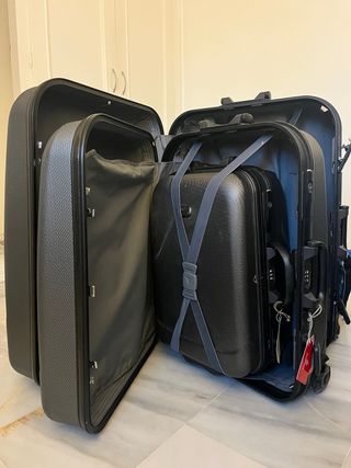 Trío Maletas Antler Negro/Gris