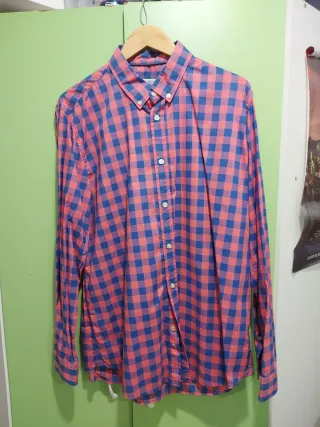 Camisa Easy Wear cuadros azul y rosa Talla 6/XXL