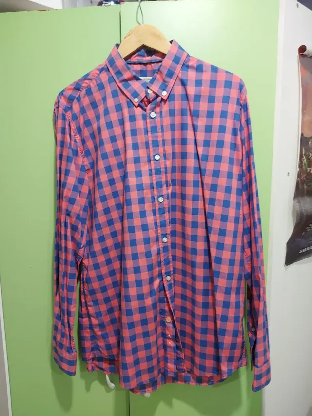 Camisa Easy Wear cuadros azul y rosa Talla 6/XXL