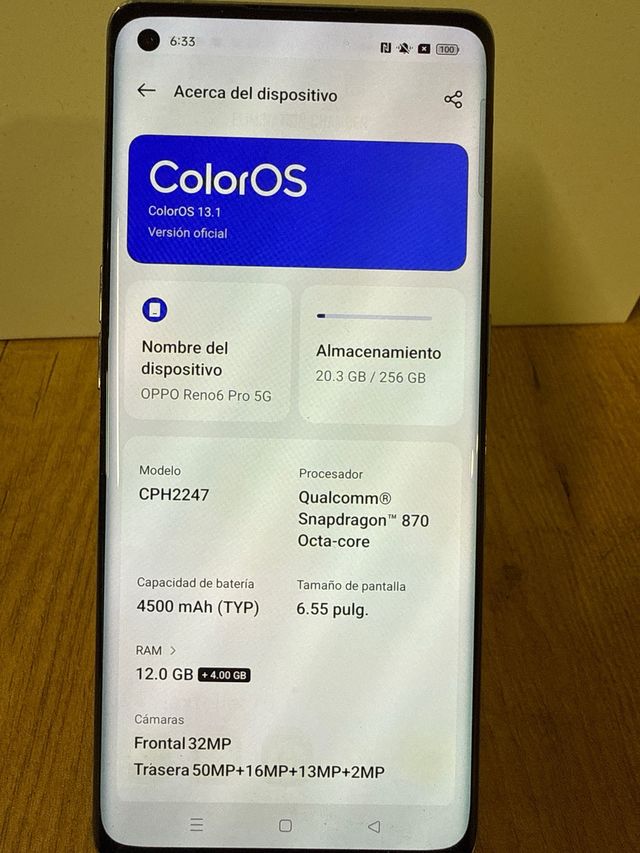 Oppo Reno 6 Pro Negro