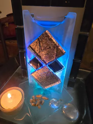 Fontana Zen Lampada Vetro ceramica Anni 80