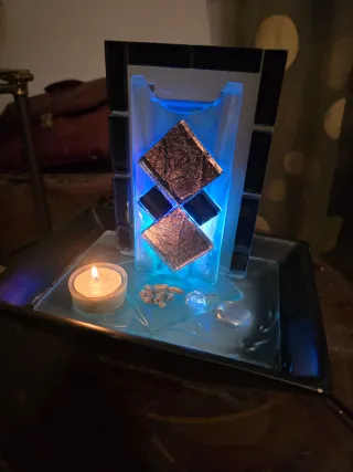 Fontana Zen Lampada Vetro ceramica Anni 80