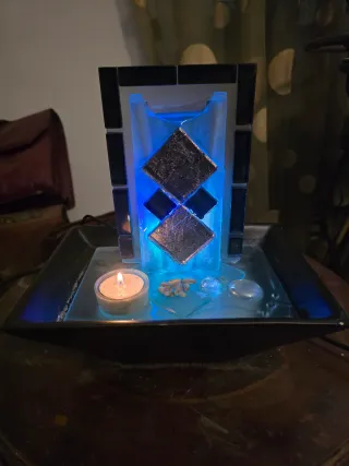 Fontana Zen Lampada Vetro ceramica Anni 80