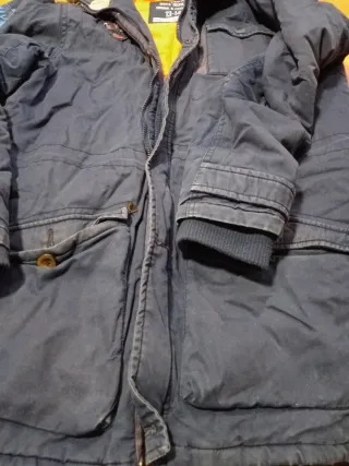 Cazadora TEX azul con capucha forrada