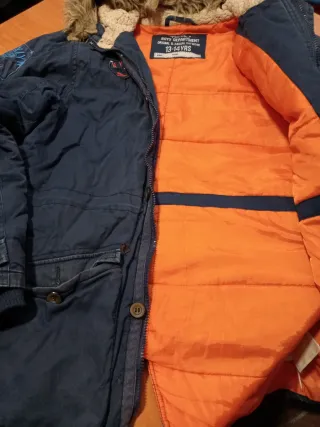 Cazadora TEX azul con capucha forrada