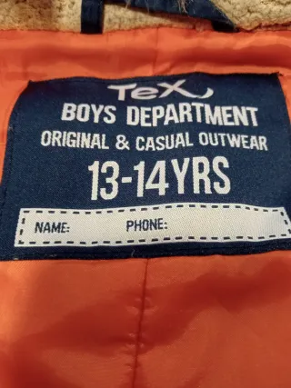 Cazadora TEX azul con capucha forrada