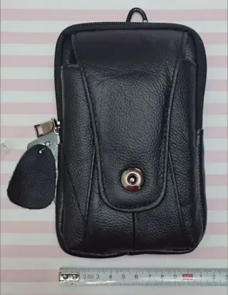 OFERTA. BOLSO PIEL MULTIUSOS MOVIL. RIÑONERA NEGRA