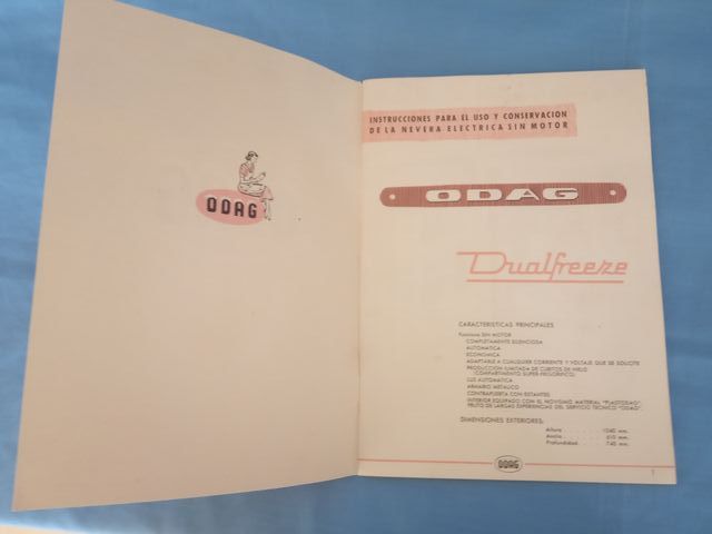 Manuale Nevera ODAG Dualfreeze anni 50-60