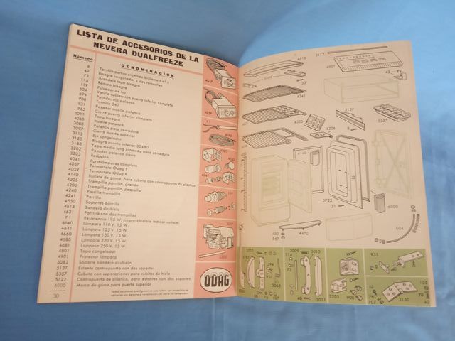 Manuale Nevera ODAG Dualfreeze anni 50-60