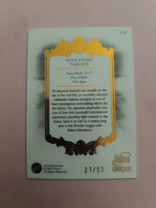 Espectacular Carta Futbol Futera Nakata Japón /53