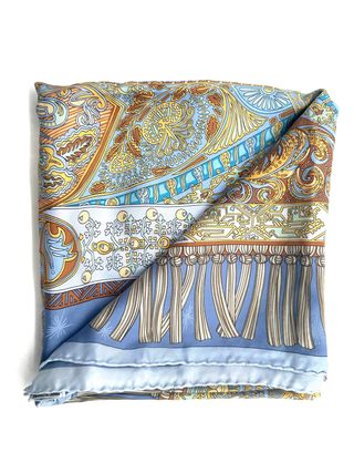 Pañuelo Hermes Azul y Dorado