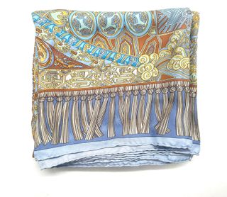 Pañuelo Hermes Azul y Dorado